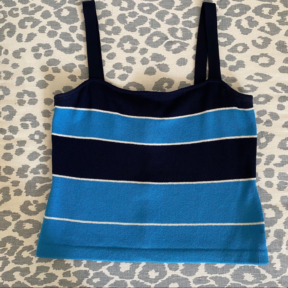 St. John Blue Striped Tank